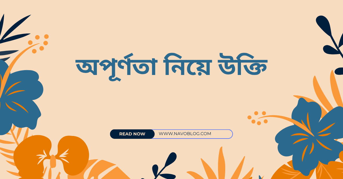 অপূর্ণতা নিয়ে উক্তি