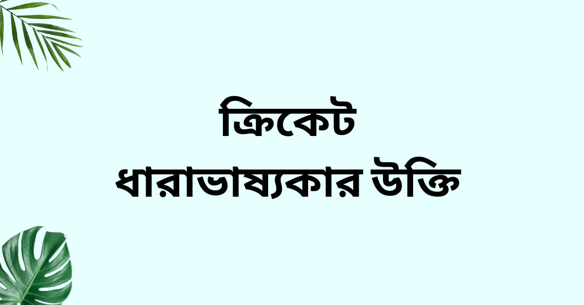 ক্রিকেট ধারাভাষ্যকার উক্তি