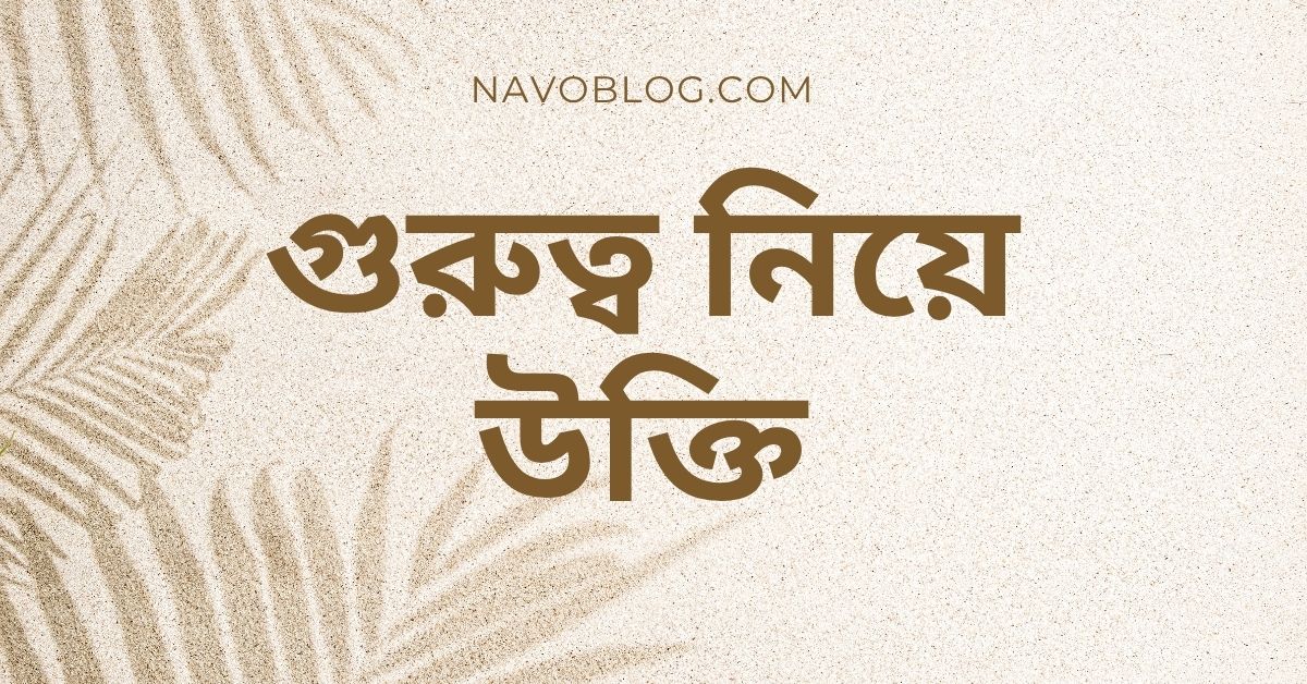 গুরুত্ব নিয়ে উক্তি - বাছাইকৃত সেরা উক্তি ও ক্যাপশন সংগ্রহ 1 গুরুত্ব নিয়ে উক্তি