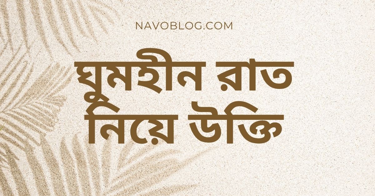 ঘুমহীন রাত নিয়ে উক্তি