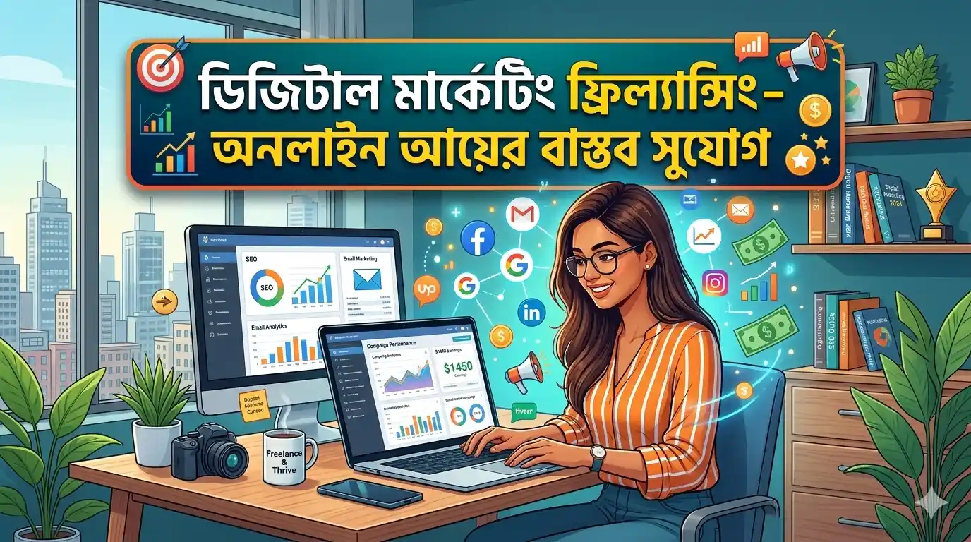 ডিজিটাল মার্কেটিং ফ্রিল্যান্সিং – অনলাইন আয়ের বাস্তব সুযোগ