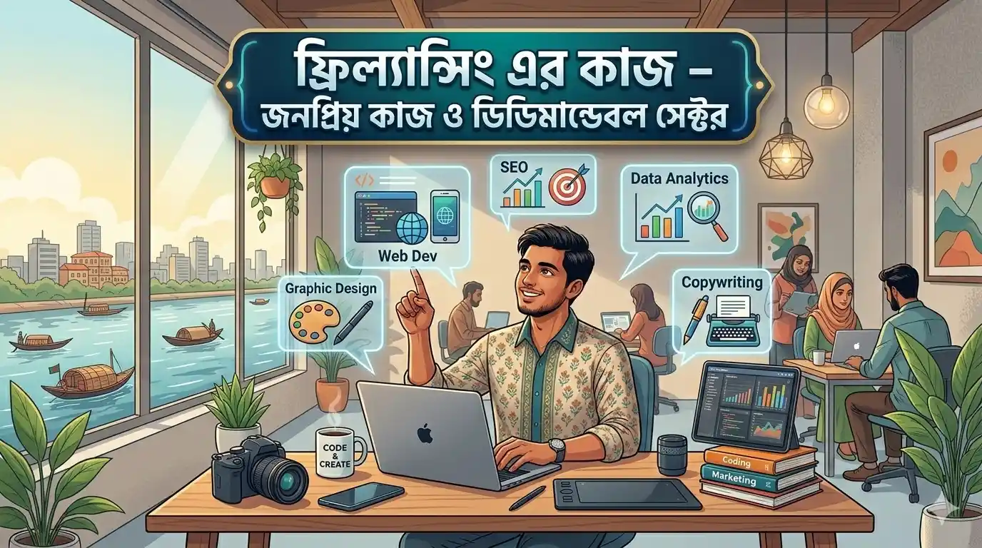 ফ্রিল্যান্সিং এর কাজ – জনপ্রিয় কাজ ও ডিমান্ডেবল সেক্টর