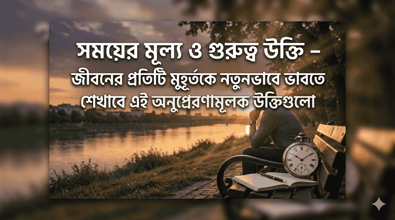 সময়ের মূল্য ও গুরুত্ব উক্তি – জীবনের প্রতিটি মুহূর্তকে নতুনভাবে ভাবতে শেখ