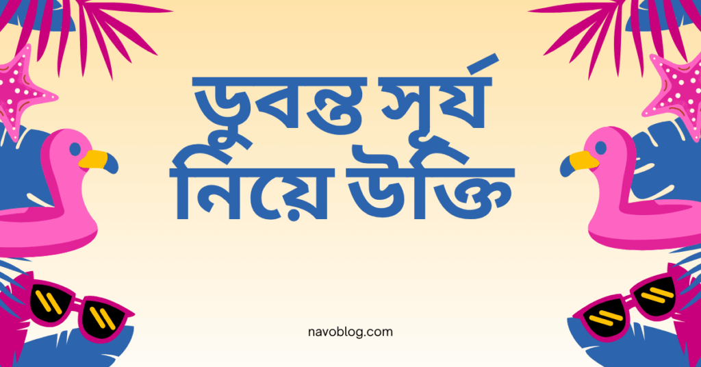 ডুবন্ত সূর্য নিয়ে উক্তি