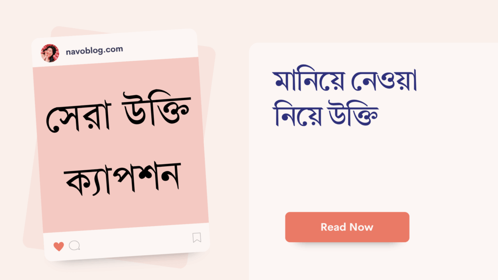 মানিয়ে নেওয়া নিয়ে উক্তি