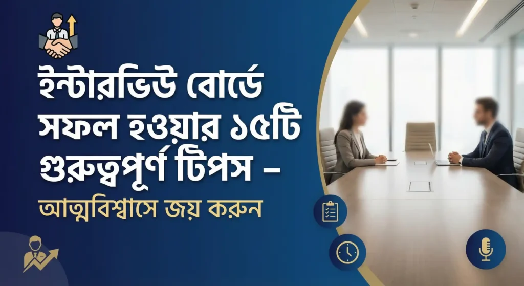 ইন্টারভিউ বোর্ডে সফল হওয়ার টি গুরুত্বপূর্ণ টিপস – আত্মবিশ্বাসে জয় করুন
