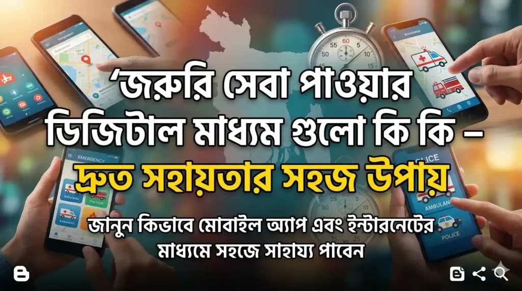 জরুরি সেবা পাওয়ার ডিজিটাল মাধ্যম গুলো কি কি – দ্রুত সহায়তার সহজ উপায়