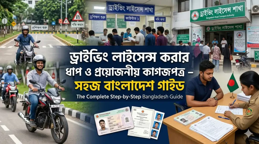 ড্রাইভিং লাইসেন্স করার ধাপ ও প্রয়োজনীয় কাগজপত্র – সহজ বাংলাদেশ গাইড
