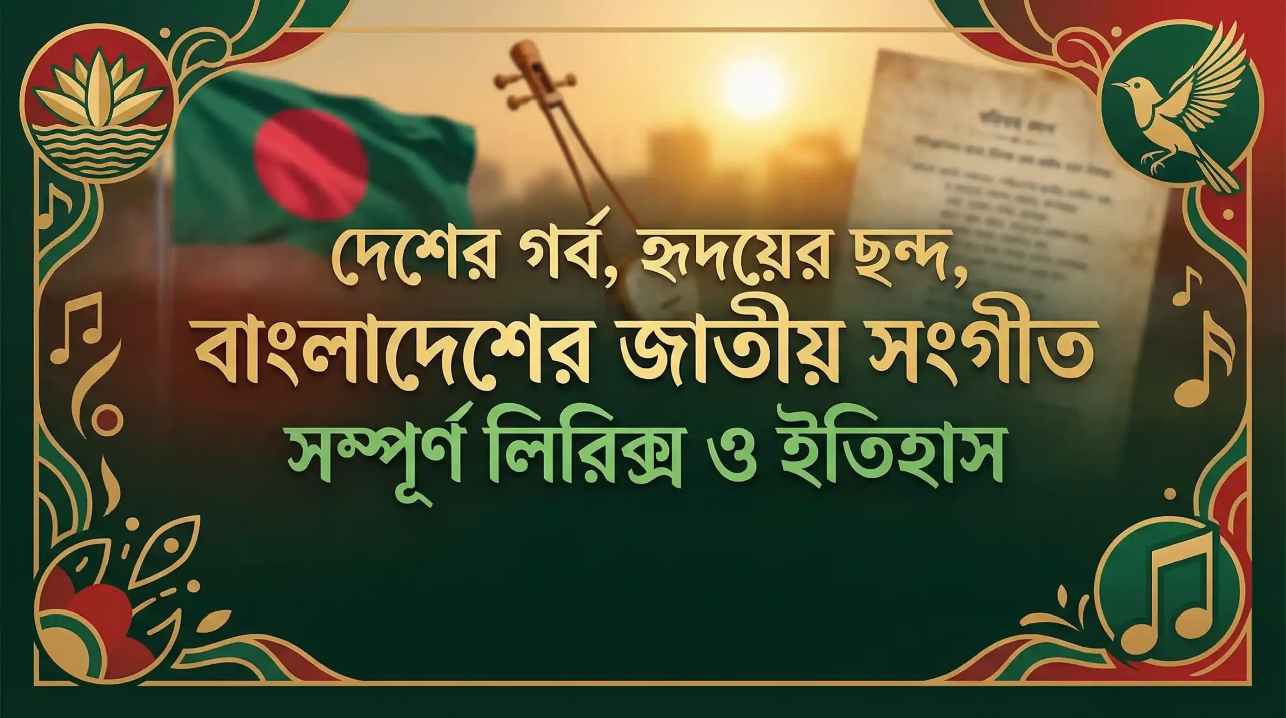 দেশের গর্ব হৃদয়ের ছন্দ বাংলাদেশের জাতীয় সংগীত সম্পূর্ণ লিরিক্স ও ইতিহাস