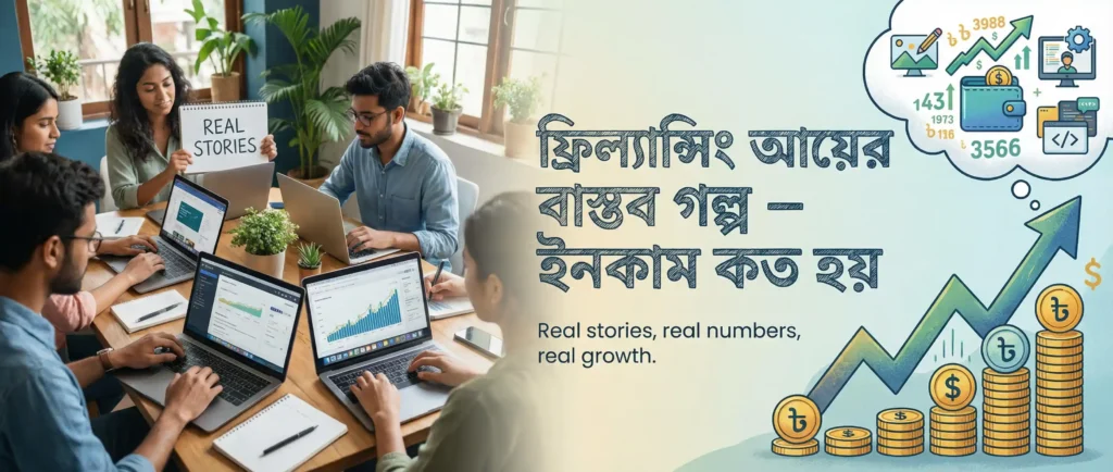 ফ্রিল্যান্সিং আয়ের বাস্তব গল্প – ইনকাম কত হয়