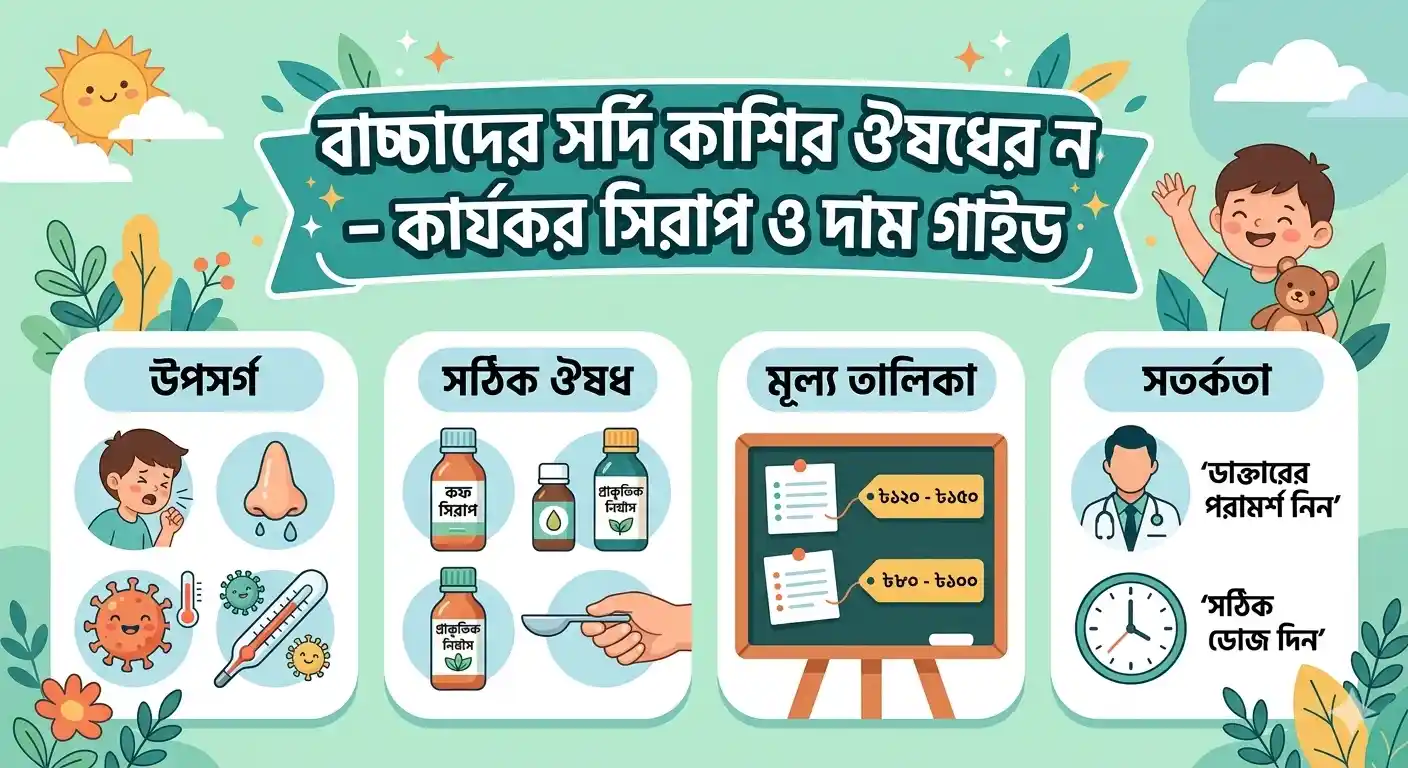 বাচ্চাদের সর্দি কাশির ঔষধের নাম – কার্যকর সিরাপ ও দাম গাইড