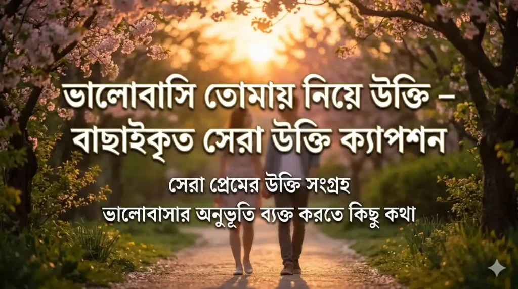 ভালোবাসি তোমায় নিয়ে উক্তি – বাছাইকৃত সেরা উক্তি ক্যাপশন