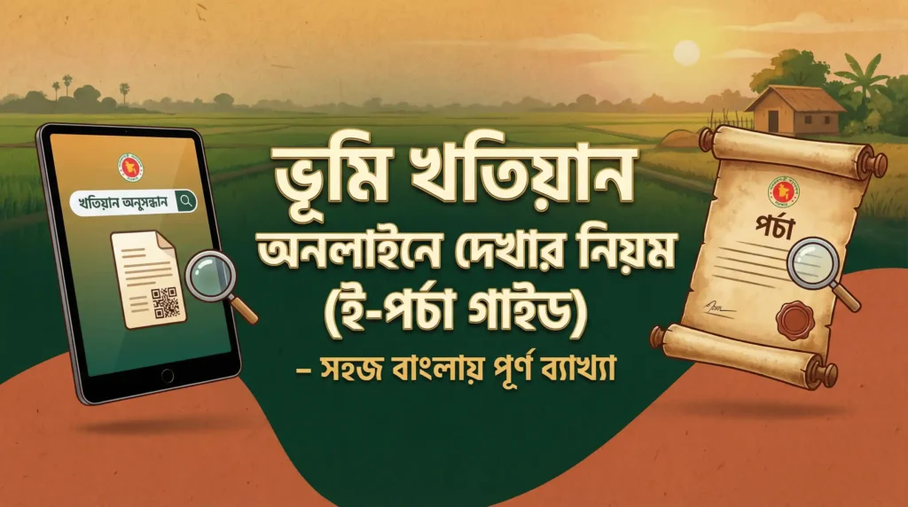 ভূমি খতিয়ান অনলাইনে দেখার নিয়ম ই পর্চা গাইড – সহজ বাংলায় পূর্ণ ব্যাখ্যা