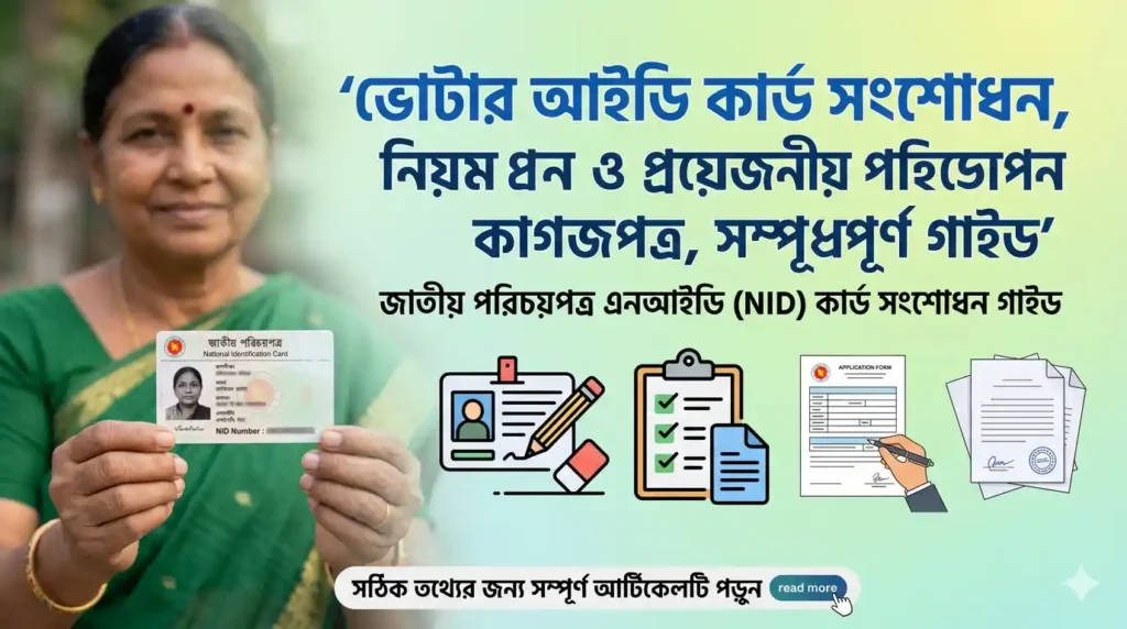 ভোটার আইডি কার্ড সংশোধন নিয়ম ও প্রয়োজনীয় কাগজপত্র সম্পূর্ণ গাইড
