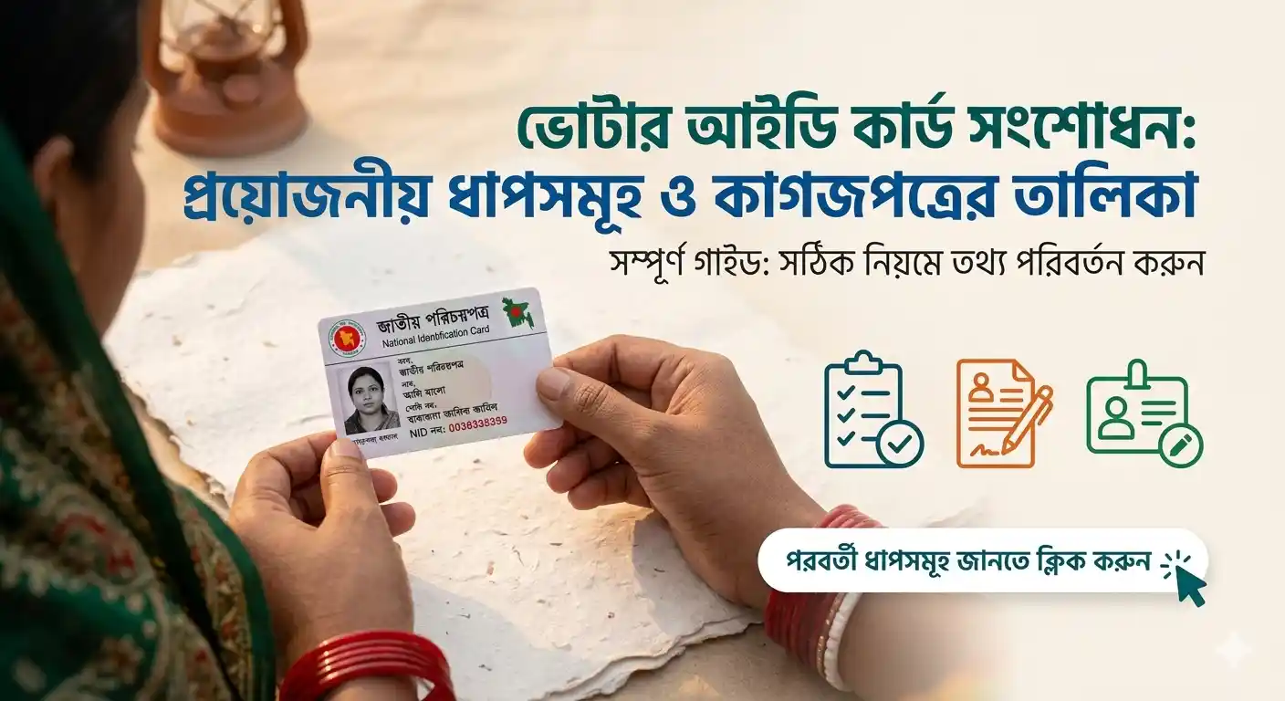 ভোটার আইডি কার্ড সংশোধন নিয়ম ও প্রয়োজনীয় কাগজপত্র সম্পূর্ণ গাইড