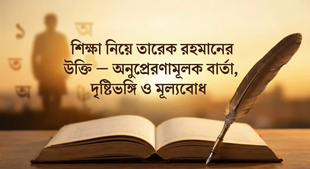 শিক্ষা নিয়ে তারেক রহমানের উক্তি – অনুপ্রেরণামূলক বার্তা দৃষ্টিভঙ্গি ও মূল্যবোধ