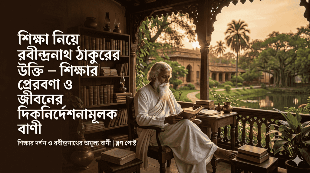 শিক্ষা নিয়ে রবীন্দ্রনাথ ঠাকুরের উক্তি – শিক্ষার প্রেরণা ও জীবনের দিকনির্�