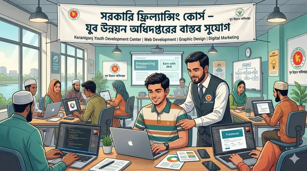 সরকারি ফ্রিল্যান্সিং কোর্স – যুব উন্নয়ন অধিদপ্তরের বাস্তব সুযোগ