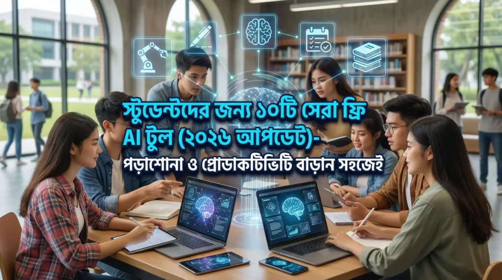 স্টুডেন্টদের জন্য টি সেরা ফ্রি AI টুল  আপডেট পড়াশোনা ও প্রোডাকটিভিটি বাড়ান সহজেই