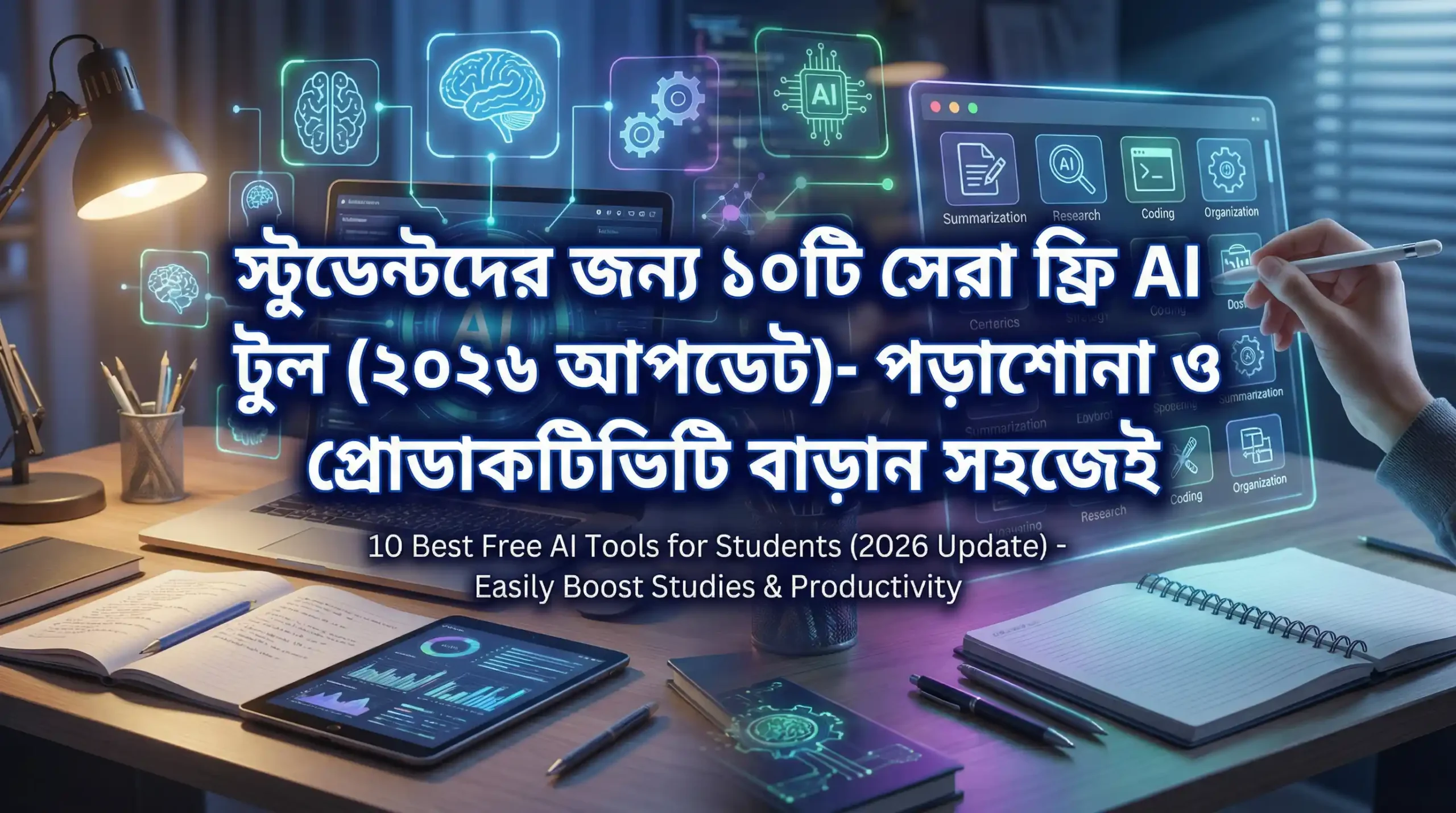 স্টুডেন্টদের জন্য টি সেরা ফ্রি AI টুল  আপডেট পড়াশোনা ও প্রোডাকটিভিটি বাড়ান সহজেই